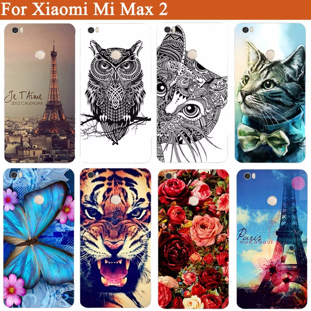 Чехлы для Xiaomi Mi Max 2 роскошный жесткий защитный чехол телефона С Рисунком Тигра