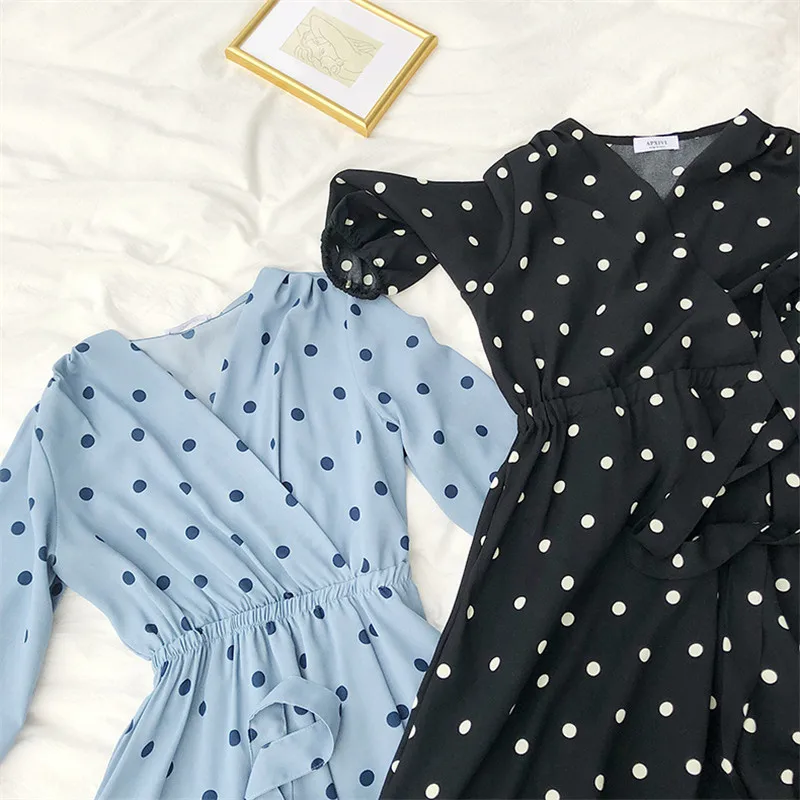 Женское шифоновое платье стрейч с V образным вырезом лето 2019|Женские платья| |