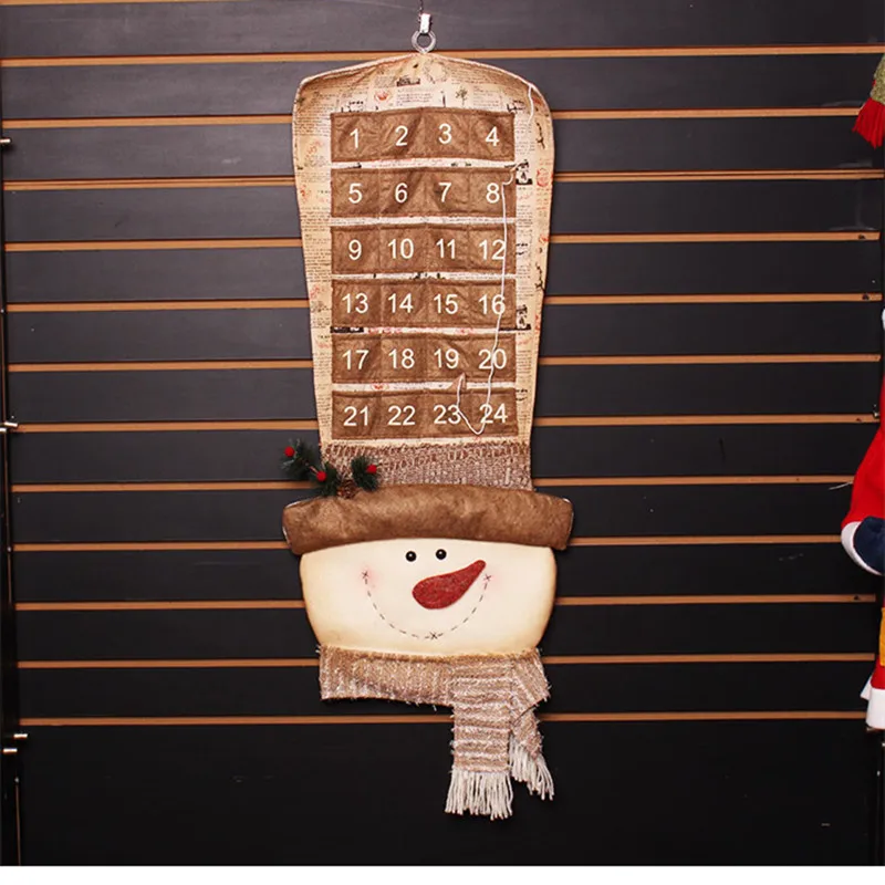 Календарь для дома с Санта Клаусом 33 х87 см 2 шт./лот|decorations for home|calendar christmasdecorative