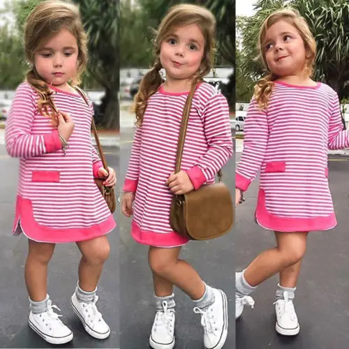 Осень 2018 детское повседневное Джерси с длинными рукавами и цветами для девочек