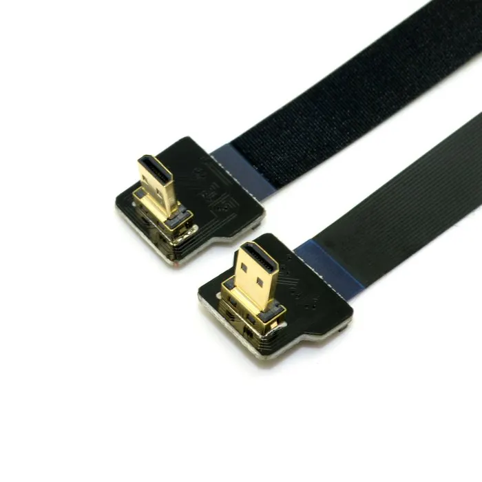Угловой FPV Micro HDMI штекер к FPC плоский кабель 10 см 20 30 50 100 для Gopro HERO 4 3 SJCAM SJ5000|micro to