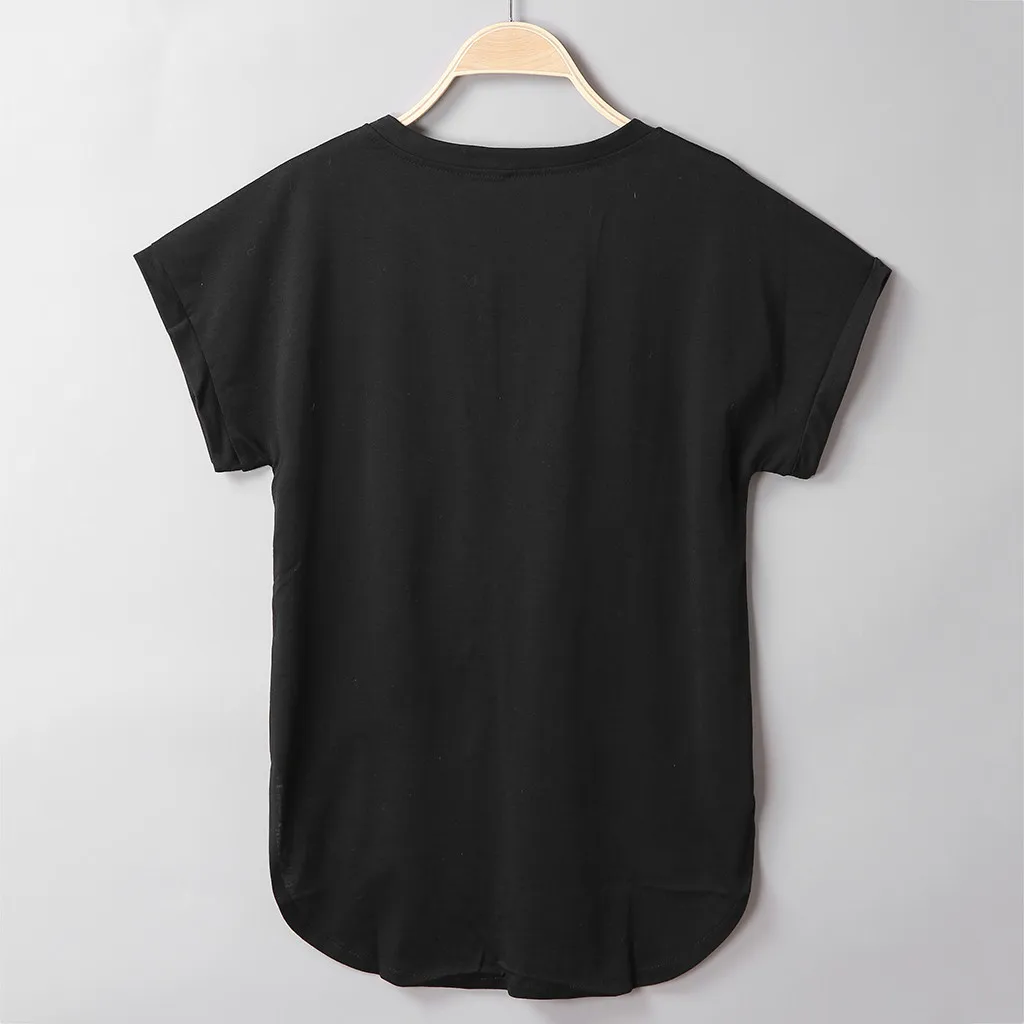 Женская однотонная летняя футболка с коротким рукавом и круглым вырезом