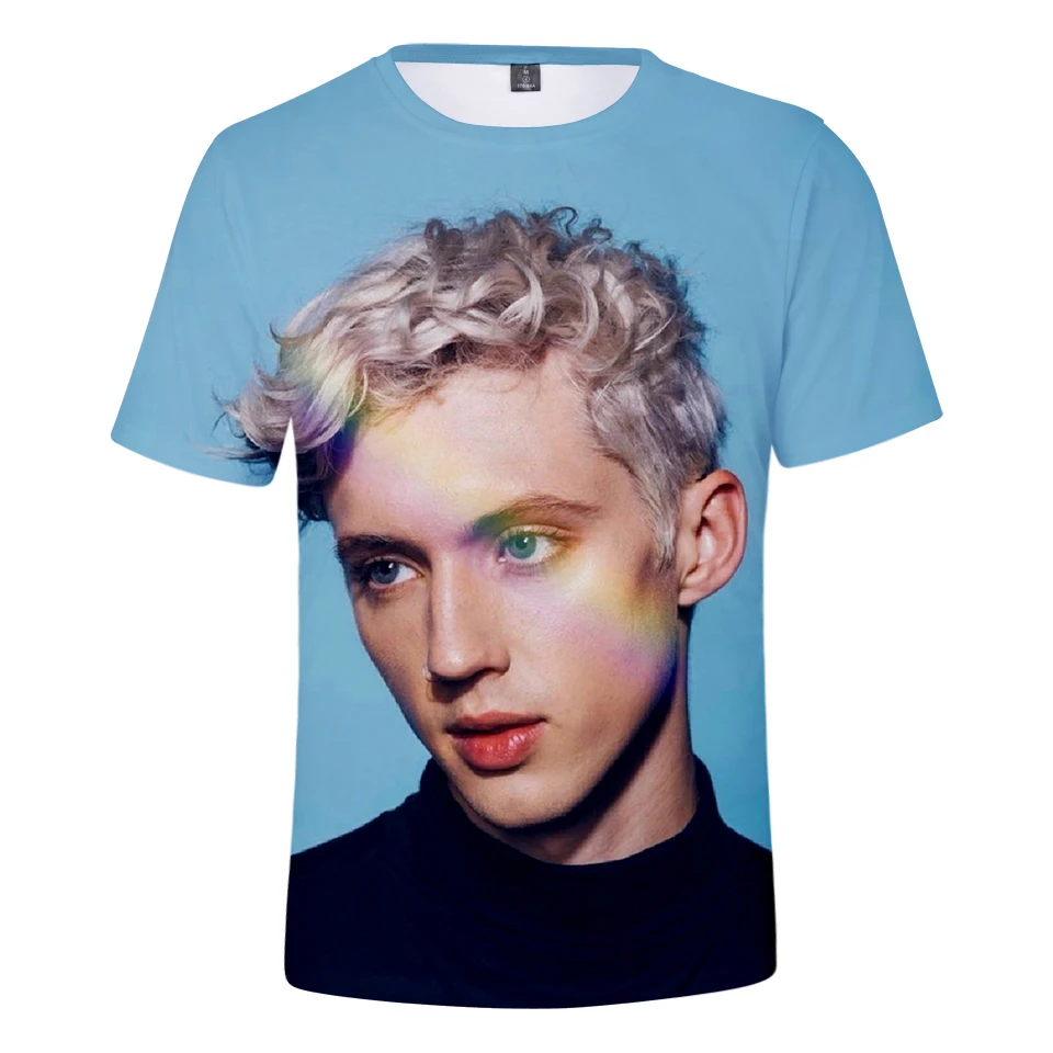 

Aikooki New Australia Singer Troye Sivan 3D T Shirt Men/Women Summer Fashion Harajuku T-Shirt 3D Print Troye Sivan Men's T Shirt