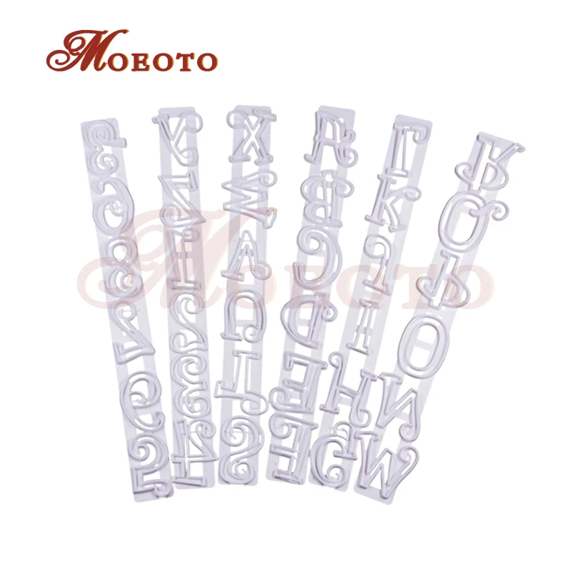 Алфавит Пластик резак набор из 6 шт. торт трафарет номер фрезы помадка кружева