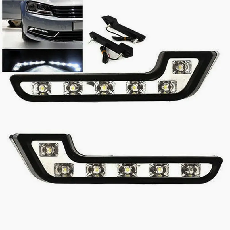 Автомобильный Безопасность лампы 2Pcs L Форма 12V Авто 6 светодиодный COB DRL