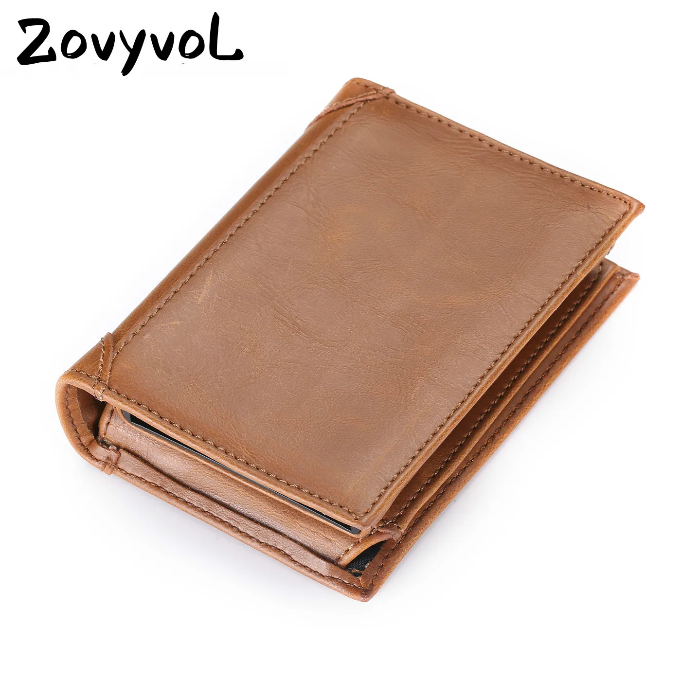 

ZOVYVOL Leather Men Wallets Luxury Vintage Credit Card Holder Crazy Horse Handmade Multi-Functional Coin Purse Wallet For Men
