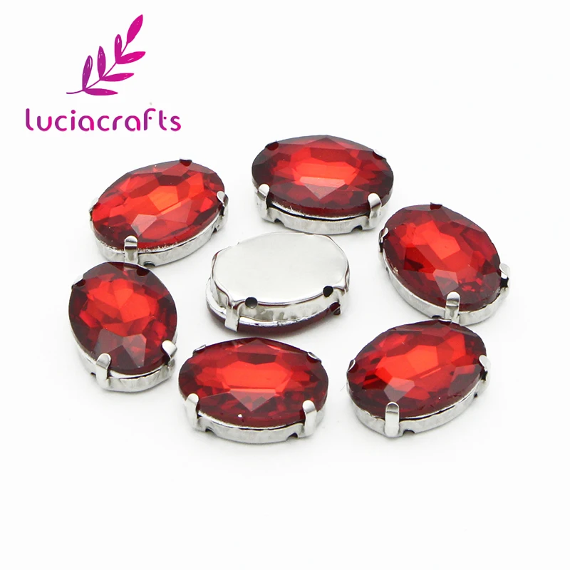 Lucia crafts 10 шт./20 шт. 13*18 мм разноцветная овальная дрель стеклянные стразы для