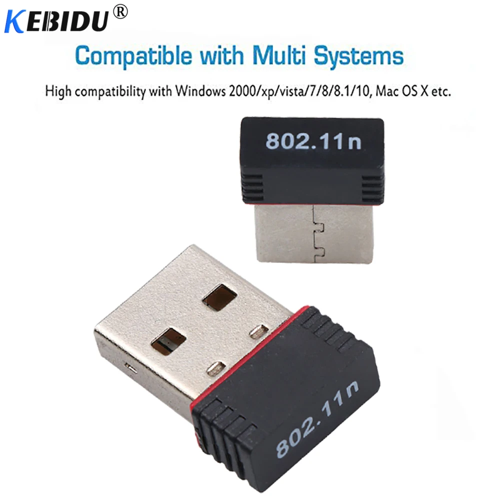 Беспроводной адаптер kebidu MT7601 150 Мбит/с USB Wi Fi сетевая карта Ethernet 802 11 n/g/b для Win 7 8 10 XP