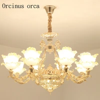 european luxury zinc alloy chandelier villa room dining room bedroom american style compound crystal golden chandelier