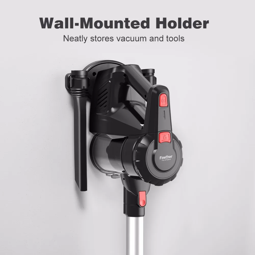 Finether 2-In-1 Cordless Handhled Stick Vacuum Cleaner Wall-Mount For Multiple Surfaces 2 Power Mode Powerful Suction Aspirator | Бытовая