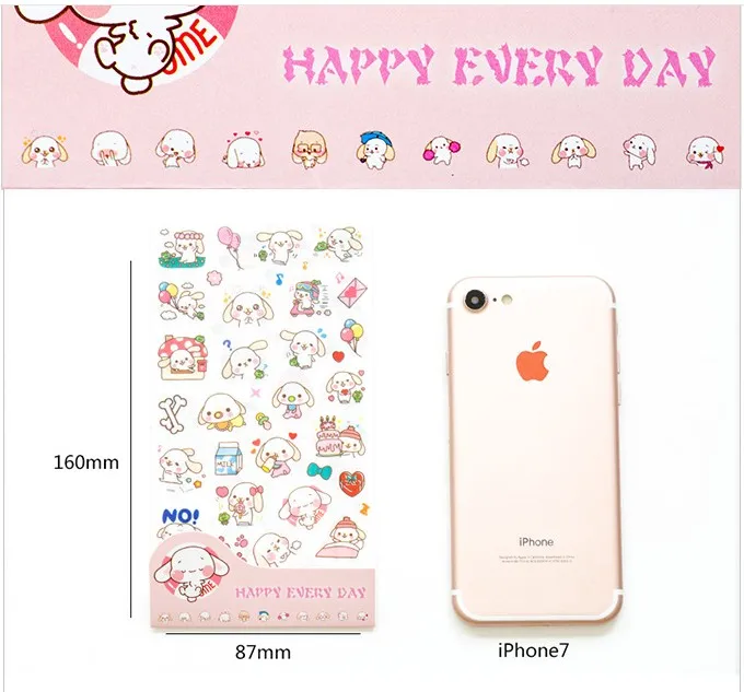 6 листов DIY Красочные Molang кролики kawaii наклейки для дневника планировщик дневник бумага Скрапбукинг альбомы фотобирка
