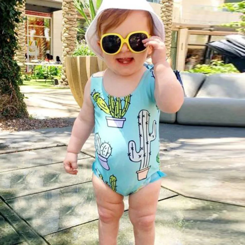 Цельный купальник для мамы и дочки С КАКТУСОМ монокини Mayo bebek детские купальники