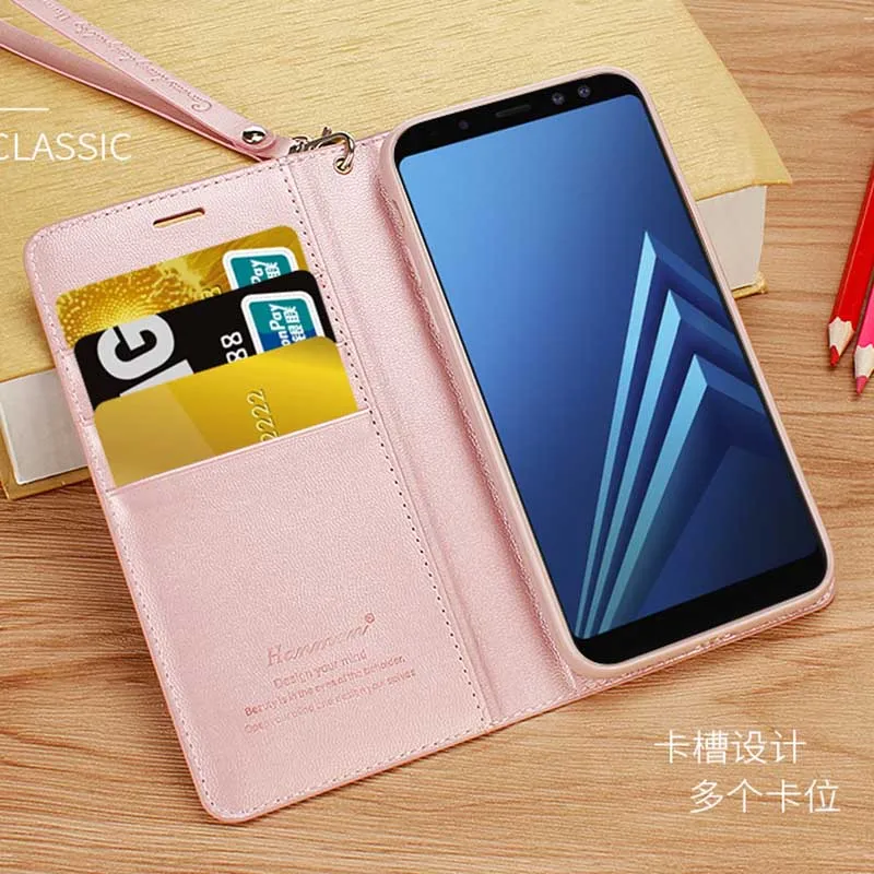 Флип чехол для samsung Galaxy A8 2018 SM A530F A530X A530F/DS кожаный бумажник телефона