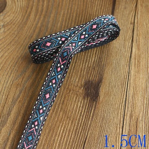 15MM 5yard 5 ярдов, разные цвета на выбор, национальная одежда с воротниками, манжетами, тканевым поясом, аксессуары Q736 - Цвет: 15MM 5yard