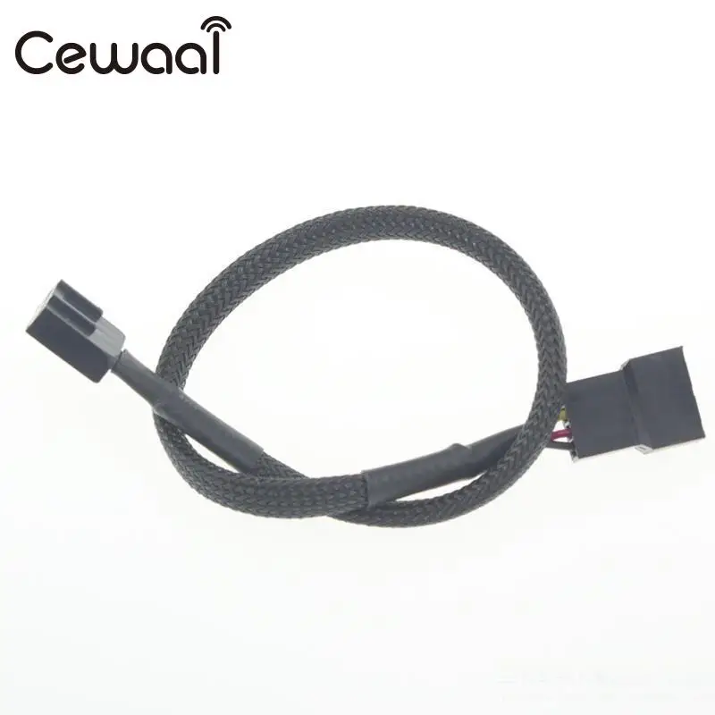 Cewaal Universal For 4 Pin PWM Desktop CPU Fan Computer PC Extension Cable Extended Lead Line Connector Black |