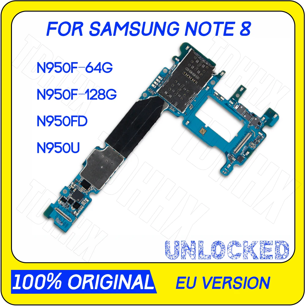 Материнская плата для Samsung Note 8 N950F N950FD N950U 64 ГБ полнофункциональная материнская - Фото №1