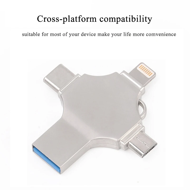4 в 1 USB 3 0 флеш-накопитель 16 ГБ 32 64 Гб 128 Lightning U Stick Флешка для iPad Android ноутбук