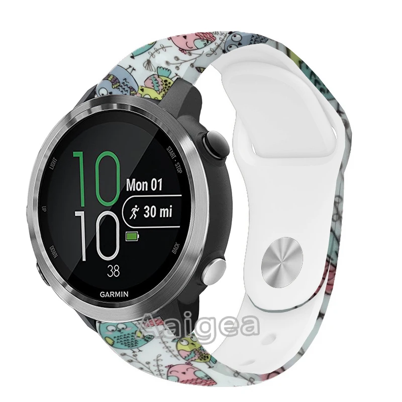 Owl Камуфляжный силиконовый ремешок для часов Garmin Forerunner 645 музыкальный сменный спортивный браслет 20 мм ремешок для наручных часов унисекс - Цвет ремешка: Owl