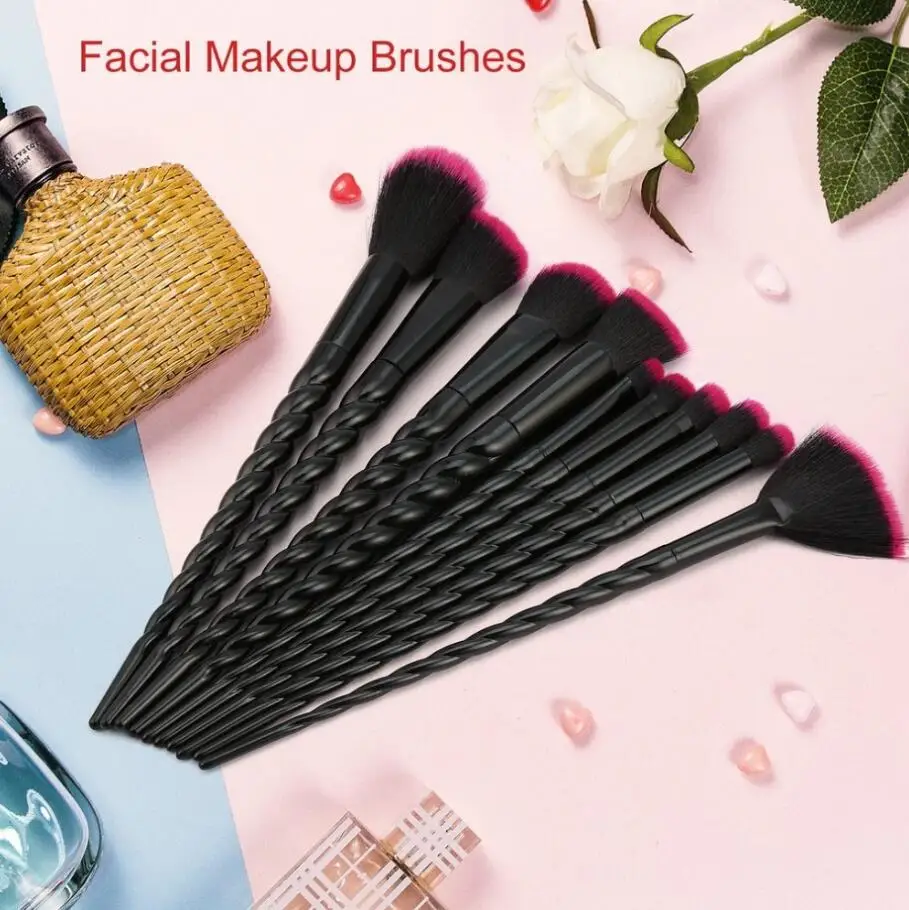 Hot 10pcs Unicorn Makeup Brushes Set Foundation Eyeshadow Base Powder Blush Blending Brush Cosmetic Tools | Красота и здоровье