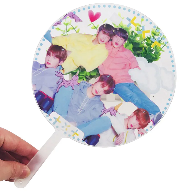 Kpop TXT фото ручной вентилятор Soobin Yeonjun прозрачный ПВХ ручной вентилятор Taehyun Hueningkai летние канцелярские принадлежности подарок