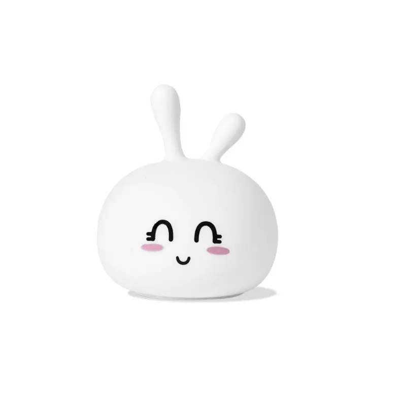 Зеленый Светодиодный светильник в виде кролика с сенсорным датчиком, цветная USB перезаряжаемая силиконовая лампа в форме кролика, прикроватная лампа для спальни, подарок для детей - Испускаемый цвет: Зеленый