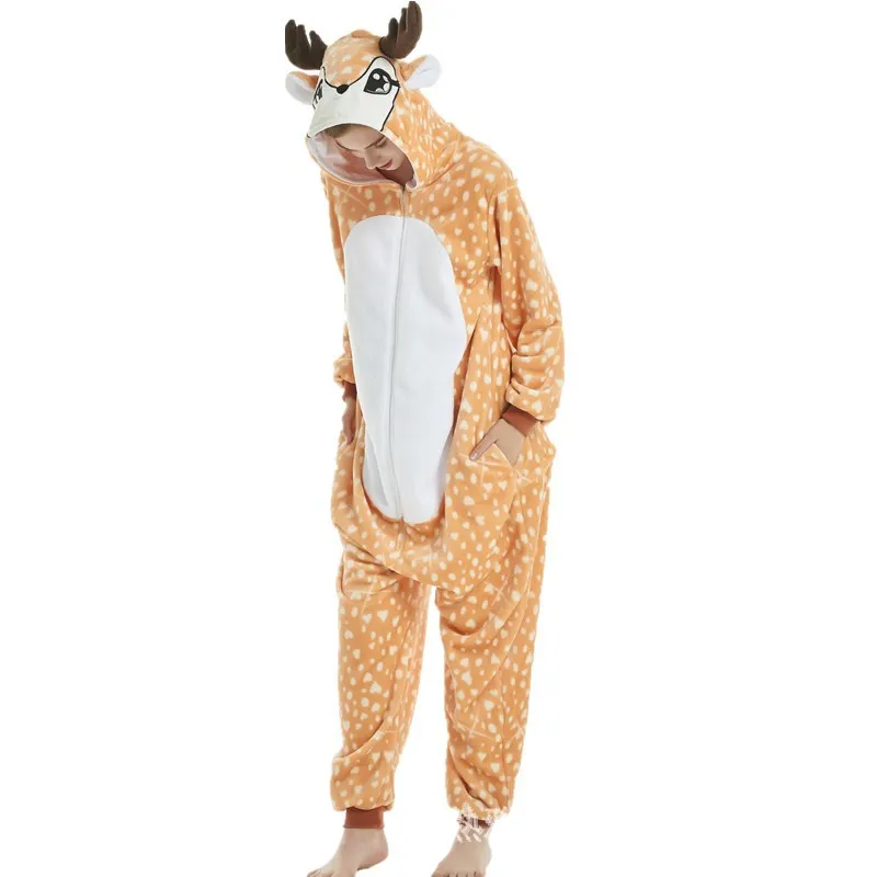 Лиса кигуруми пижамы комбинезоны для взрослых женские пижамы Pijama Тигр обезьяна Комбинезоны для взрослых зимняя одежда для сна цельный