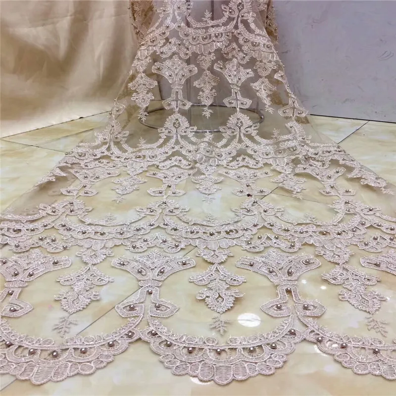 Madison Green Tulle Lace Fabric Women Materials 2019Beads Nigerian For Wedding | Дом и сад
