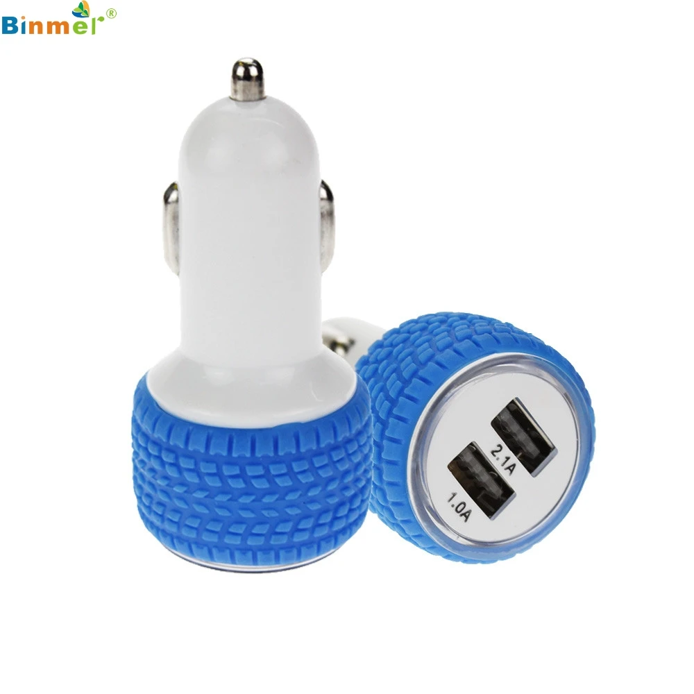 Binmer 2019 новое автомобильное зарядное устройство с двумя USB портами и светодиодной