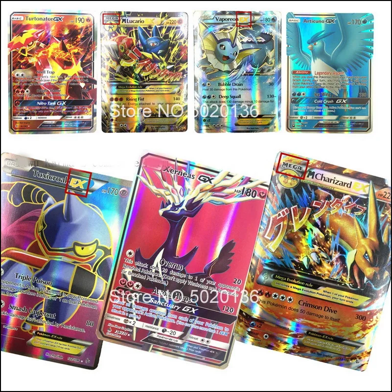 100/200/324 шт EX GX усилительный насос Мега Покет игры pokemones карты торговые карты игра коллекция карт английская версия битвы Carte детские игрушки