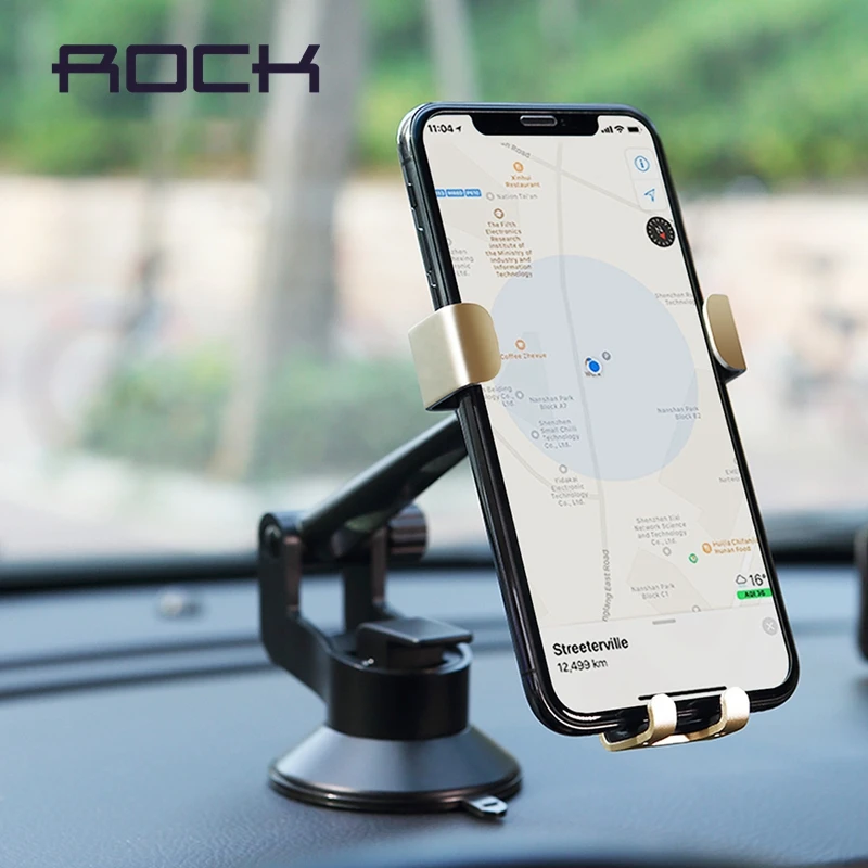 ROCK Gravity металлическая автомобильная подставка для телефона регулируемая