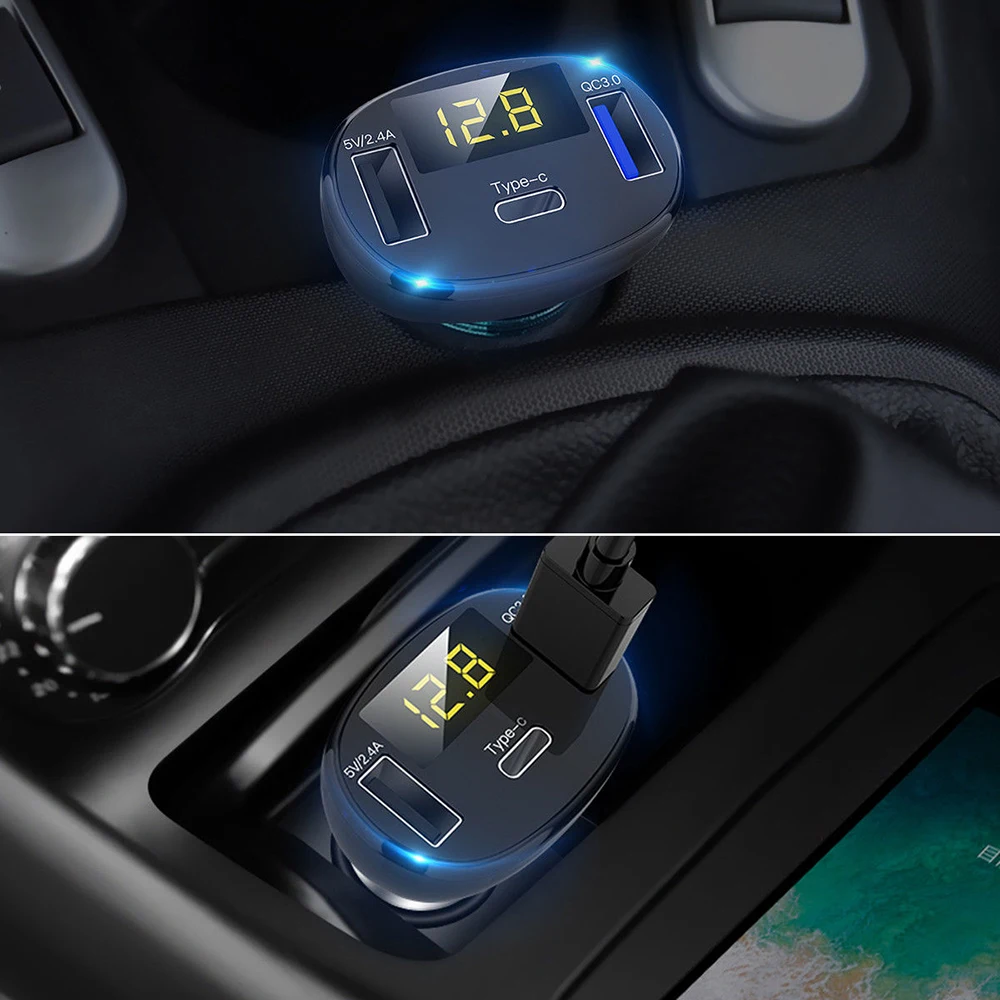 Многофункциональный 3 порта USB Type c QC3.0 быстрая зарядка автомобильное зарядное
