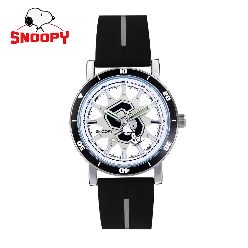 Часы наручные Snoopy Мужские кварцевые Брендовые спортивные с силиконовым