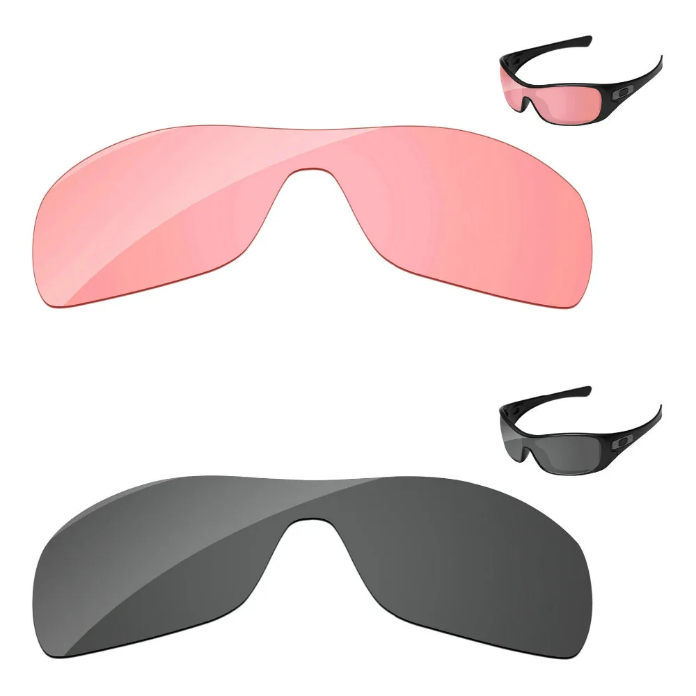 

Черный и кристально-розовый 2 шт. Сменные линзы для солнцезащитных очков Antix 100% UVA & UVB защита