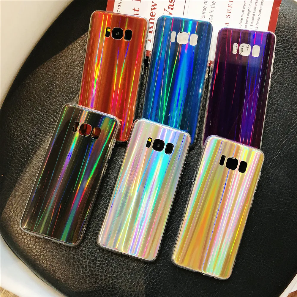 Luxury Glitter Phone Case for Samsung Galaxy S8 Cool Laser Shining Cases S7edge Note 8 S9 Plus Soft Silicone Covers |