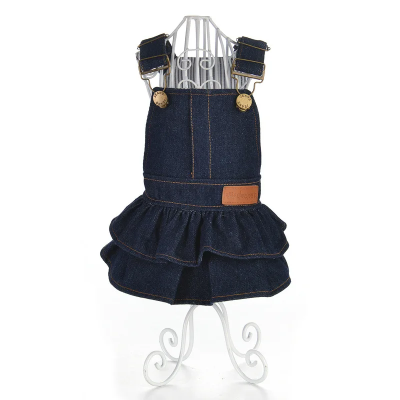 2019 джинсовое платье для собак летняя одежда модная кошек джинсовая юбка с