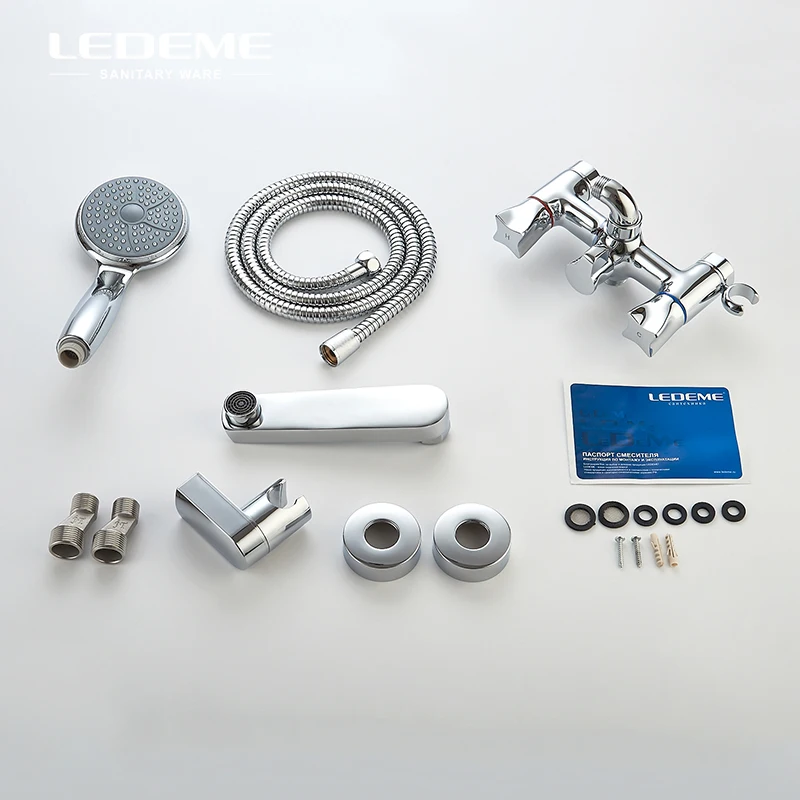 LEDEME Длинный Носик ванная комната смеситель для ванны набор душевой системы
