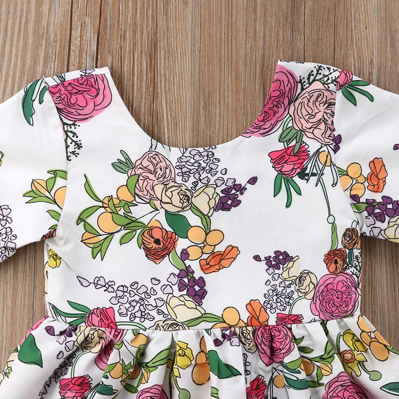 Summer Dress 2018 New Toddler Kids Baby Girl Floral Tutu Midi Dresses Princess Child Sundress Clothes 2-7Y | Детская одежда и