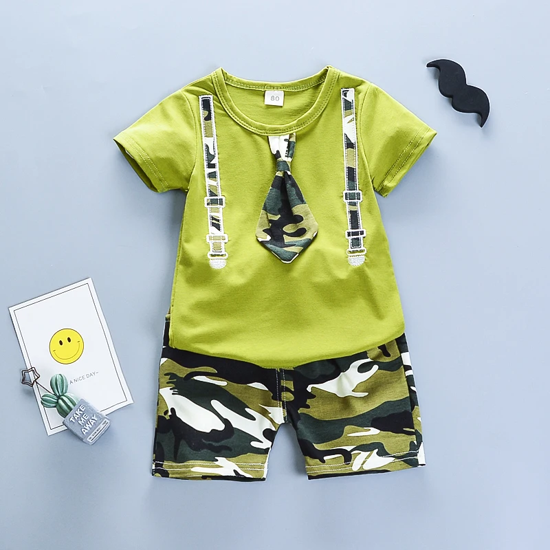 BibiCola newborn clothes 2018 summer baby boys clothing sets fashion camouflage T-shirt+shorts 2pcs suits infant tracksuit set |