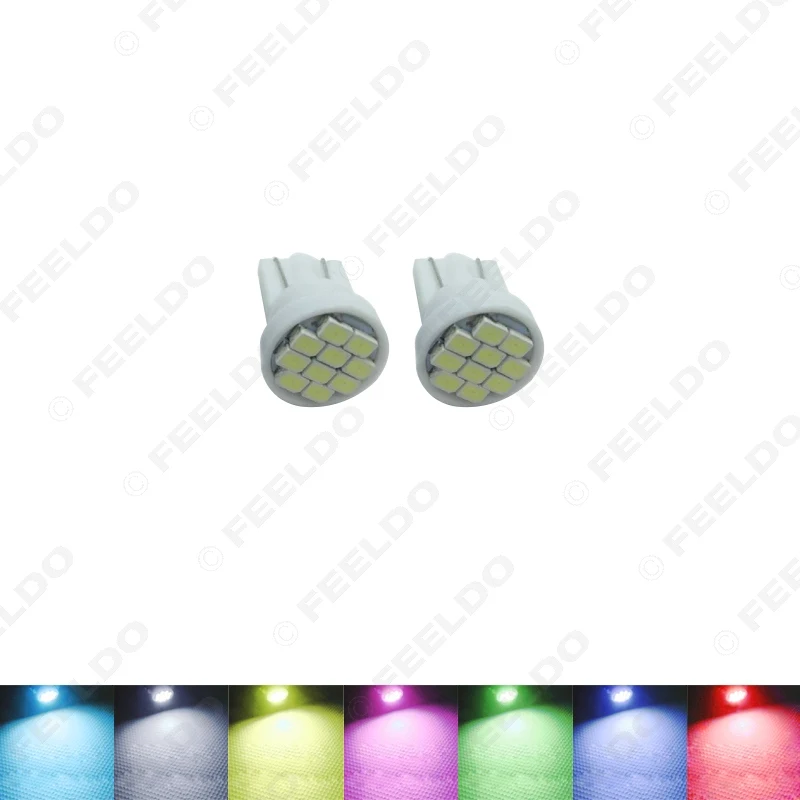 FEELDO 4 шт. автомобильные DC12V T10 194/168 10 SMD 1206 Чип клиновидные светодиодный ные