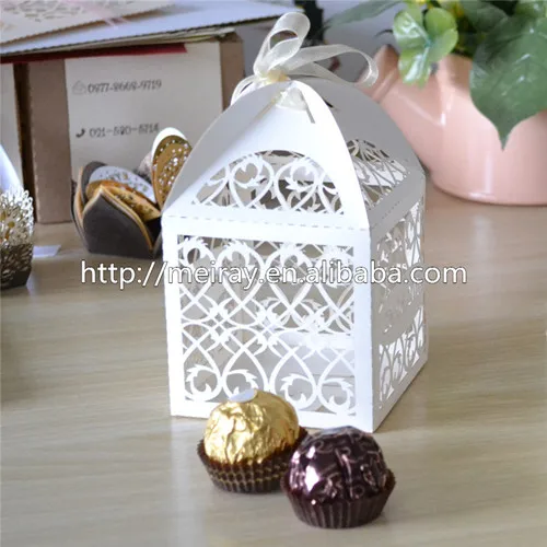 

2017 real wedding invitations 100pcs filigree wedding favor boxes place card holders