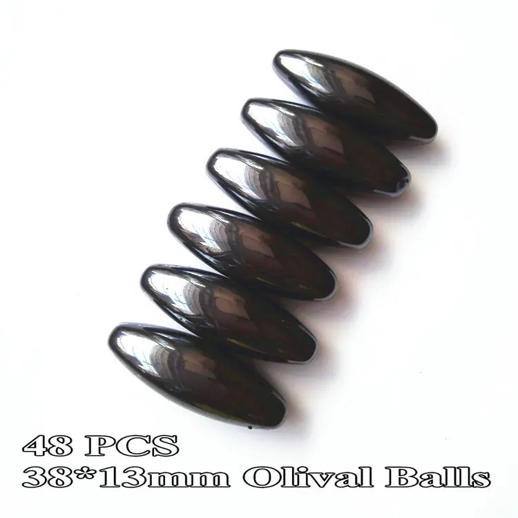 38x13mm 48pcs Эллипсоид, забота о здоровье, потеря энергии, ферритовые магнитные шарики, оливковые блестящие сферы, змея, яйца, Базз, игрушка, керамические ювелирные изделия, шар, постоянный - Цвет: 38x13mm 48pcs