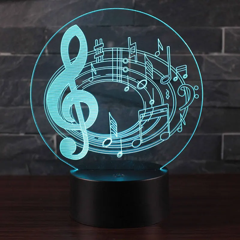 Фото Treble note staves theme 3D Lamp LED night light 7 Color Change Touch Mood Christmas present Dropshippping Лампы и освещение Treble note staves theme 3D Lamp LED night light 7 Color Change Touch Mood Christmas present Dropshippping Лампы и освещение