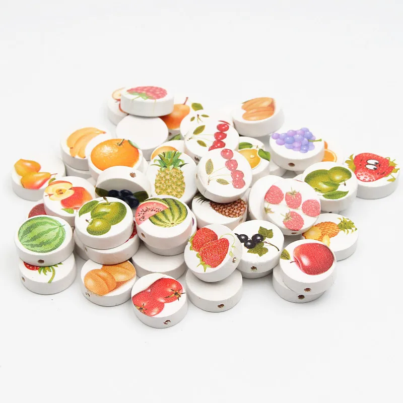 Деревянные бусины 30 шт. жизни фрукты Стиль разделитель для бисера деревянные
