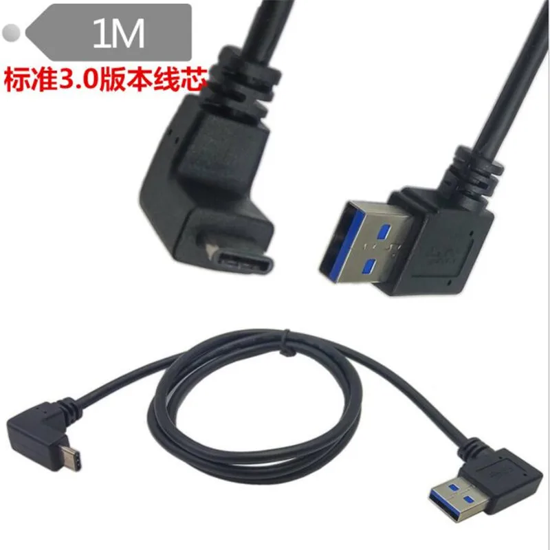 

Прямой угол 1 м, 90 градусов, USB 3,0 (Type-A) штекер на USB3.1 (Type-C) штекер, вверх и вниз угол, USB-кабель для синхронизации данных и зарядки, соединитель