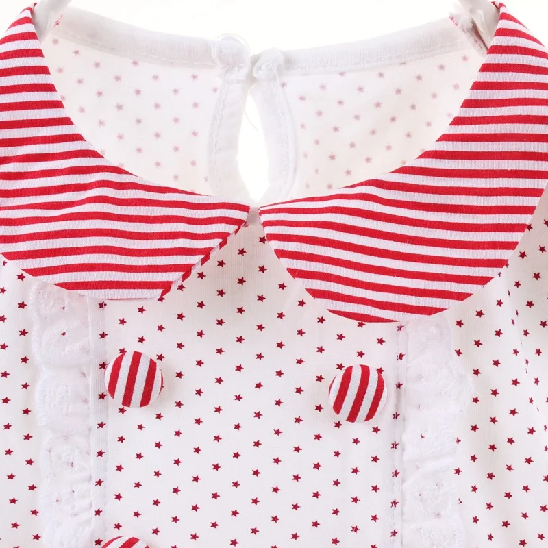 Полосатое платье для маленьких девочек Хлопковое короткое малышей летняя