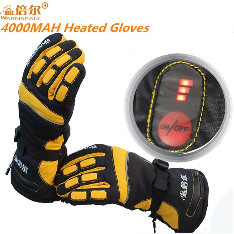Winter Heated Gloves USB Hand Warmer Electric Thermal Gloves Rechargeable Battery Heated Gloves Cycling Bicycle Ski Gloves