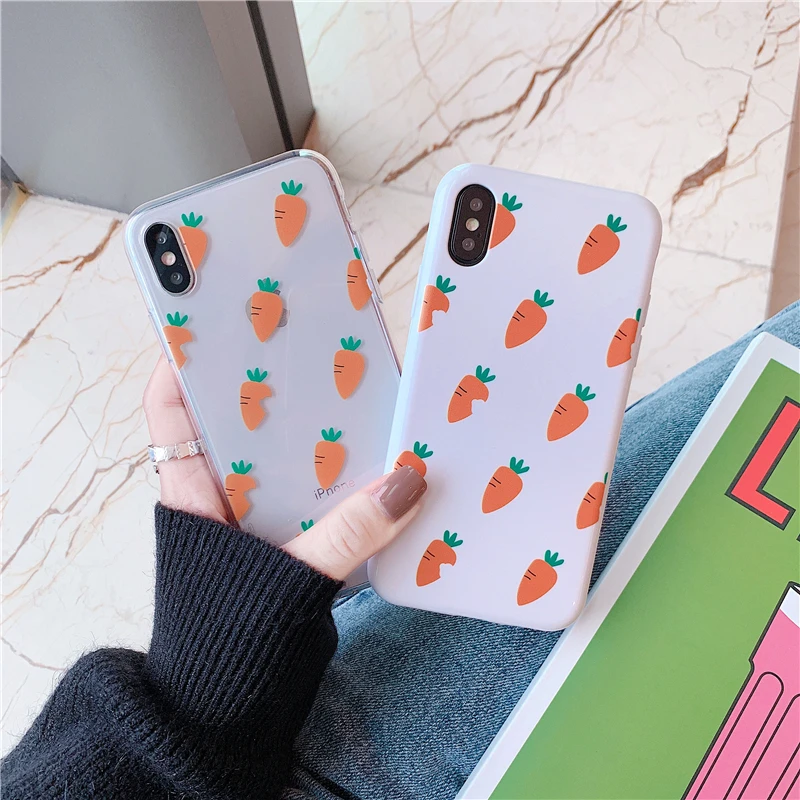 Чехол для телефона GlamPhoneCase с милой морковкой iPhone XS Max XR X 8plus 8 7plus 7 6 S/6 Plus мягкая