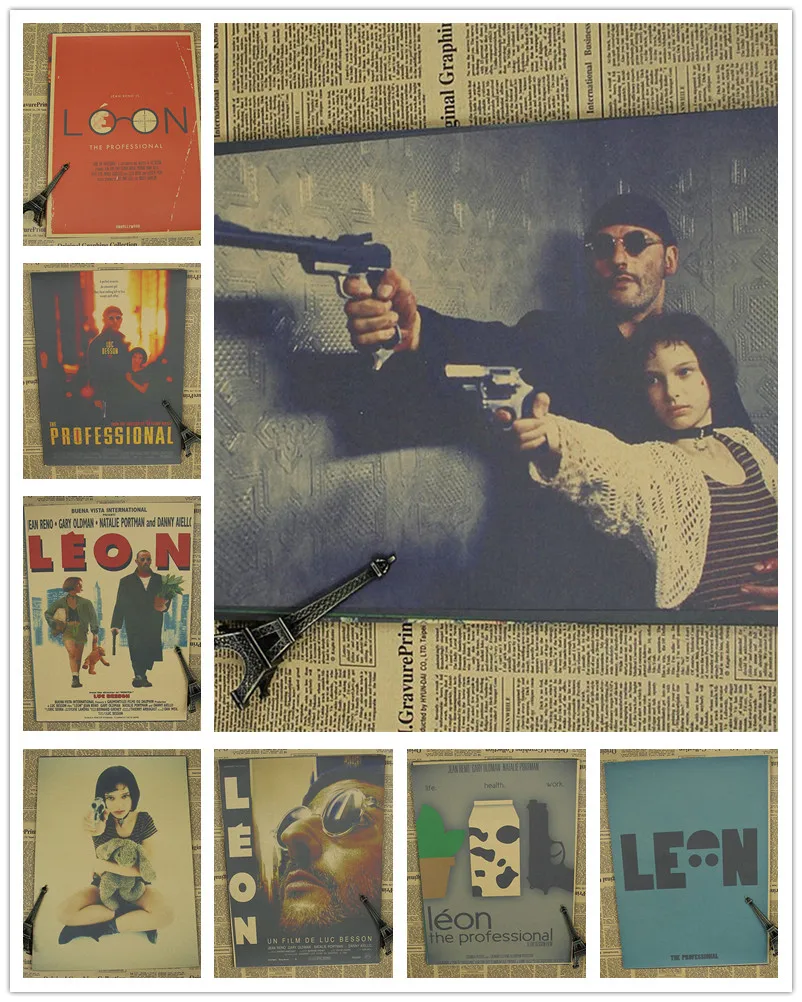 Винтаж классическое кино серия Леон Профессиональный постер наклейки ретро