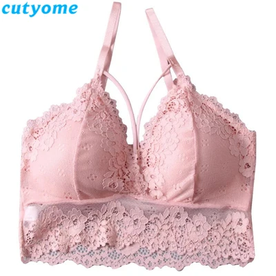 Pink Girls Bra Cutyome/4 шт./лот; детские спортивные бюстгальтеры для девочек-подростков; Спортивное нижнее белье; однотонные кружевные пикантные бюстгальтеры для подростков - Цвет: Pink Girls Bra
