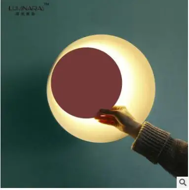 Creative Nordic simple modern living room restaurant creative light in the bedroom color circular macaroon eclipse wall lamp | Лампы и